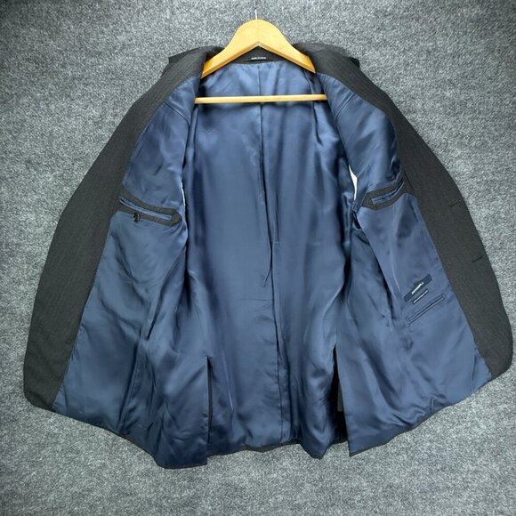 SuitSupply Suit Jacket Mens 42R Gray‎ Herringbone Wool Super 110s Surgeons Cuff - Picture 4 of 16